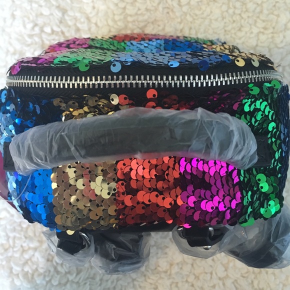 Betsey Johnson Rainbow Sequin Backpack Bag NWT main image 7